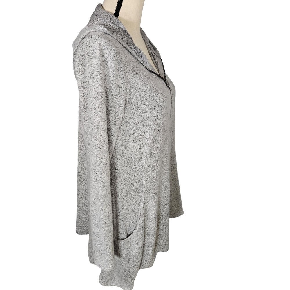 Cupio Long Hooded Cardigan, Heather Grey, Medium - Picture 3 of 13